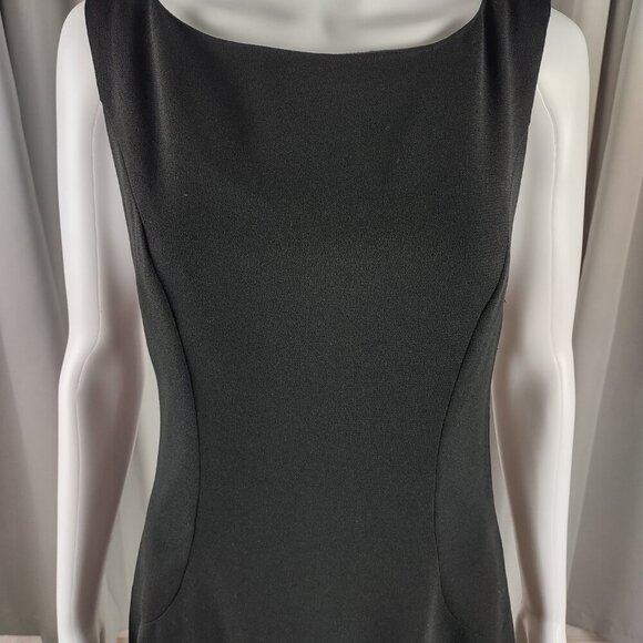 A.J. Bari Black Sleeveless Open Back Sheath Cocktail Dress Petite 10 - Picture 3 of 11